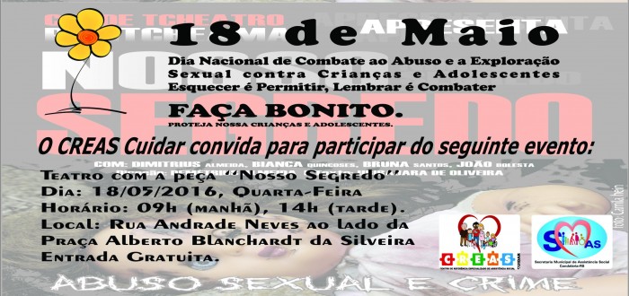 Dia Nacional de Combate ao Abuso e � Explora��o Sexual de Crian�as e Adolescentes