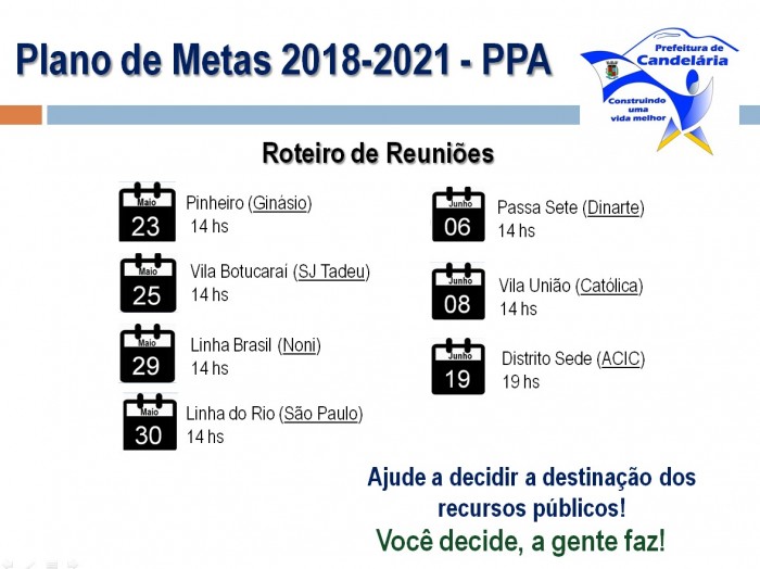 Munic�pio realiza primeira reuni�o para definir plano de metas