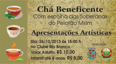 Ingressos para �Ch� Beneficente� est�o quase esgotados. 
